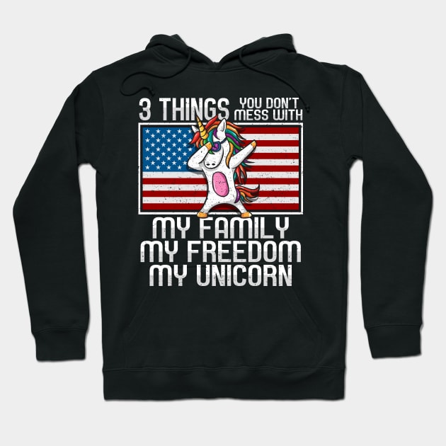 Dabbing Unicorn American Flag Hoodie by RadStar